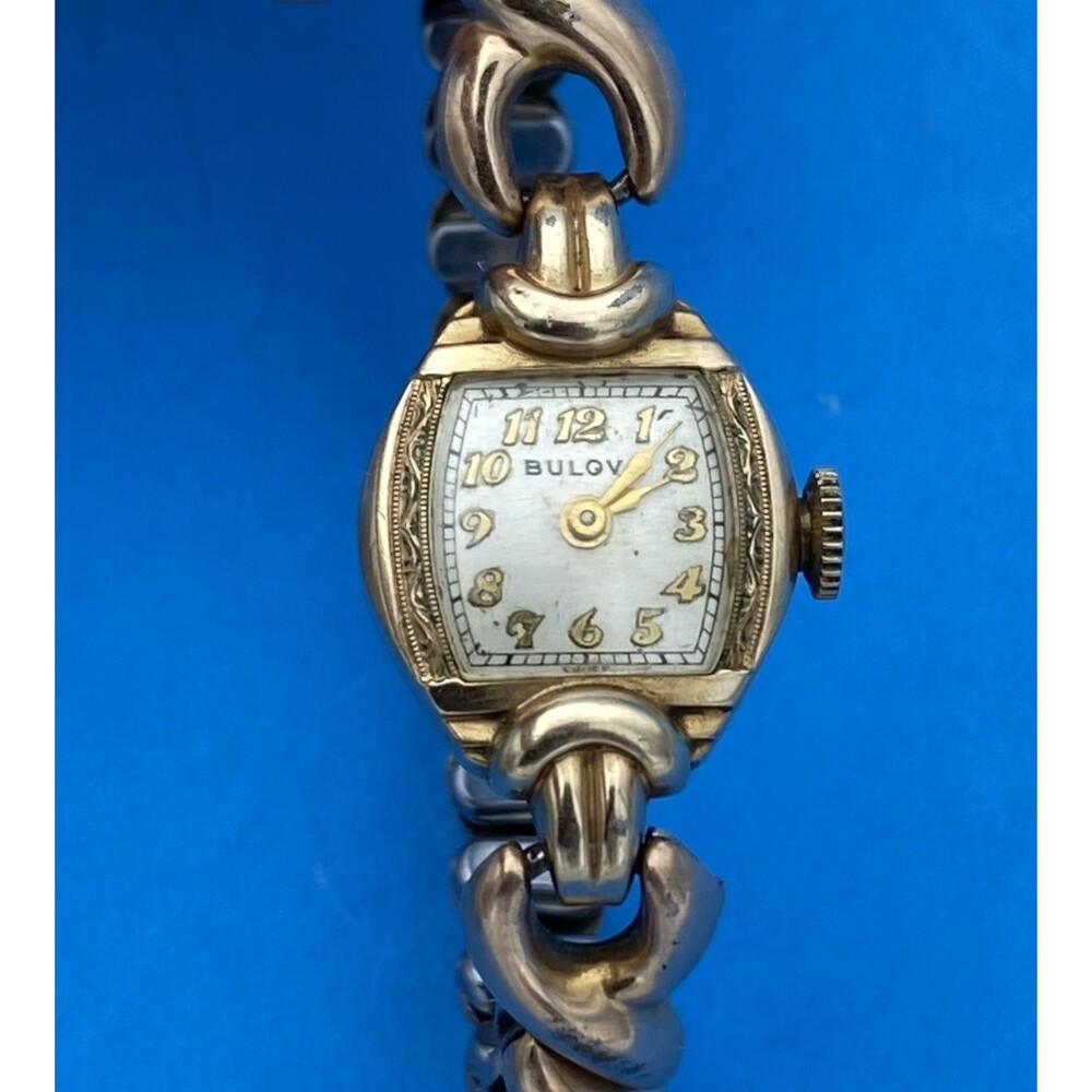 Bulova 10k Rolled Gold Plate Mechanical Bretton Watch Band 6BS Not Working